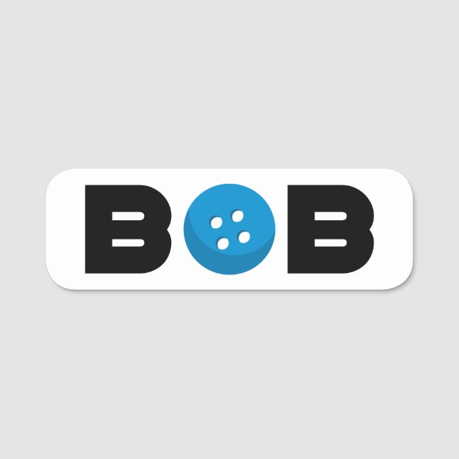 Nome de etiqueta do botão Bob (Frente)