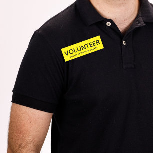 Nome de etiqueta do Crachá de Voluntário Amarelo