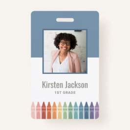 Nome de etiqueta do Rainbow Teacher - Crachá para