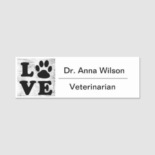 Nome de etiqueta do veterinário do impressão da