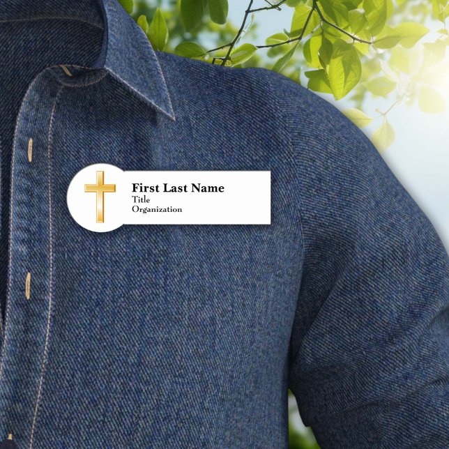 Nome de etiqueta Dourado Cristão (The cross is a central symbol of the Christian faith. )