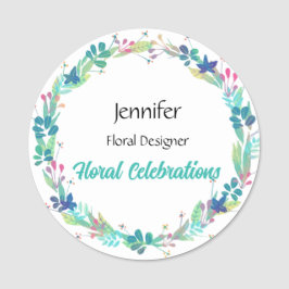 Nome de etiqueta Florist - Crachá de Redondo de Te