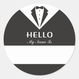 Nome de etiqueta Formal Black and White Hello