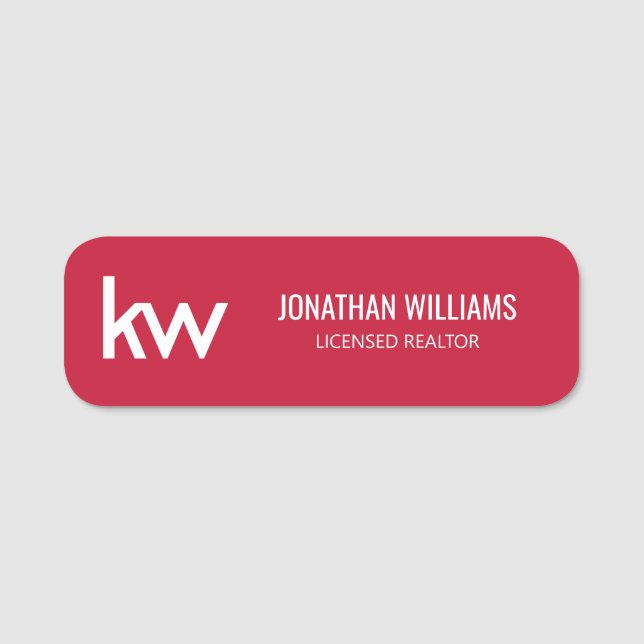 Nome de etiqueta Keller Williams (Frente)