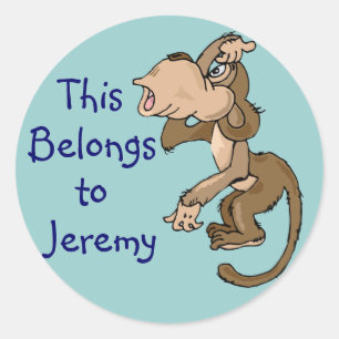 Nome de etiqueta Macaco Engraçado