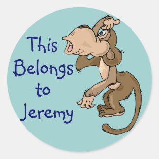 Nome de etiqueta Macaco Engraçado