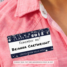 Nome de etiqueta Marinho de Reunião Azul-Prata