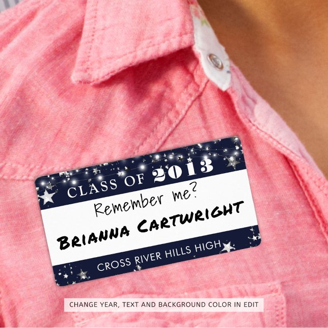 Nome de etiqueta Marinho de Reunião Azul-Prata (Criador carregado)