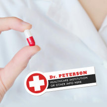 Nome de etiqueta Médico da Cruz Vermelha Moderna