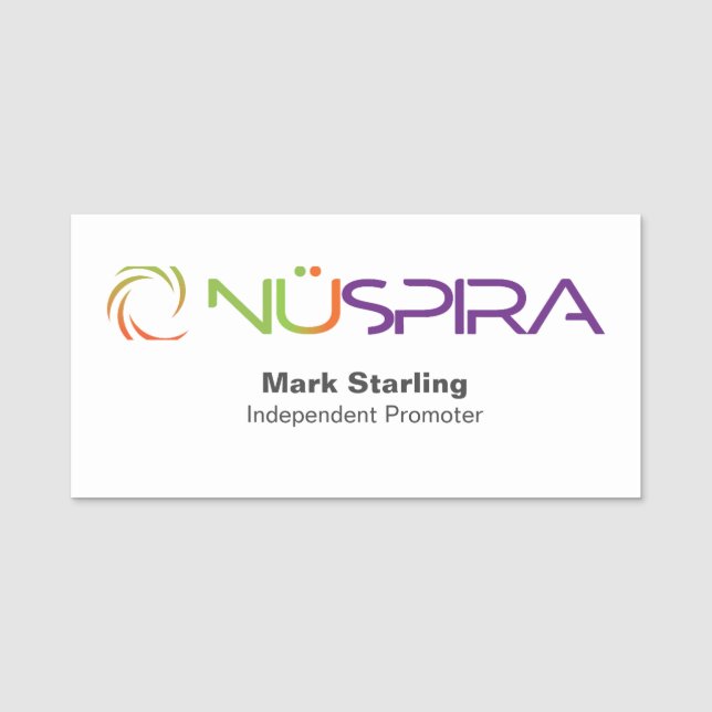 Nome de etiqueta NuSpira (Frente)