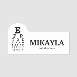 Nome de etiqueta Óptico Eyechart Divertido