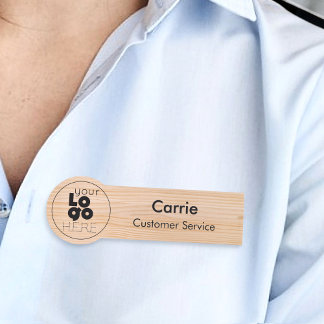Nome de etiqueta para funcionários de madeira leve