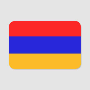 nome de etiqueta Patriótico com a bandeira da Arm