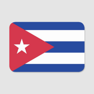 Nome de etiqueta Patriótico com a bandeira de Cuba