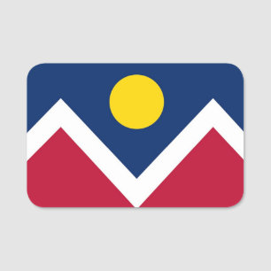 Nome de etiqueta Patriótico com a bandeira de Den