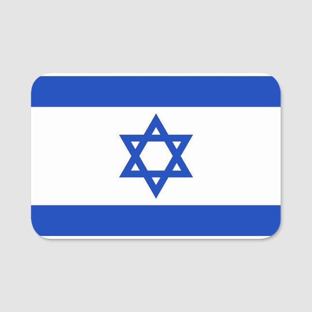 Nome de etiqueta Patriótico com a bandeira de Isra (Frente)