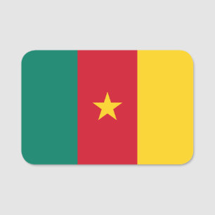 Nome de etiqueta Patriótico com a bandeira dos Cam