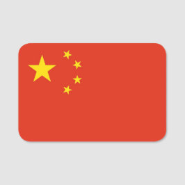 Nome de etiqueta Patriótico com bandeira da China
