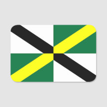 Nome de etiqueta Patriótico com bandeira da Cidade