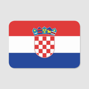 nome de etiqueta patriótico com bandeira da Croá