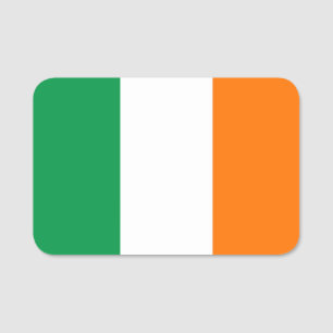 Nome de etiqueta Patriótico com bandeira da Irlan