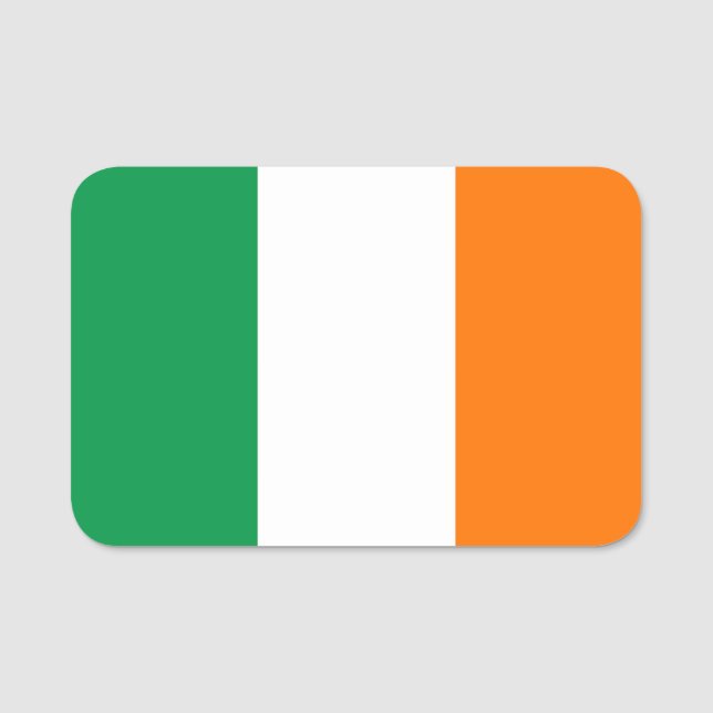 Nome de etiqueta Patriótico com bandeira da Irland (Frente)
