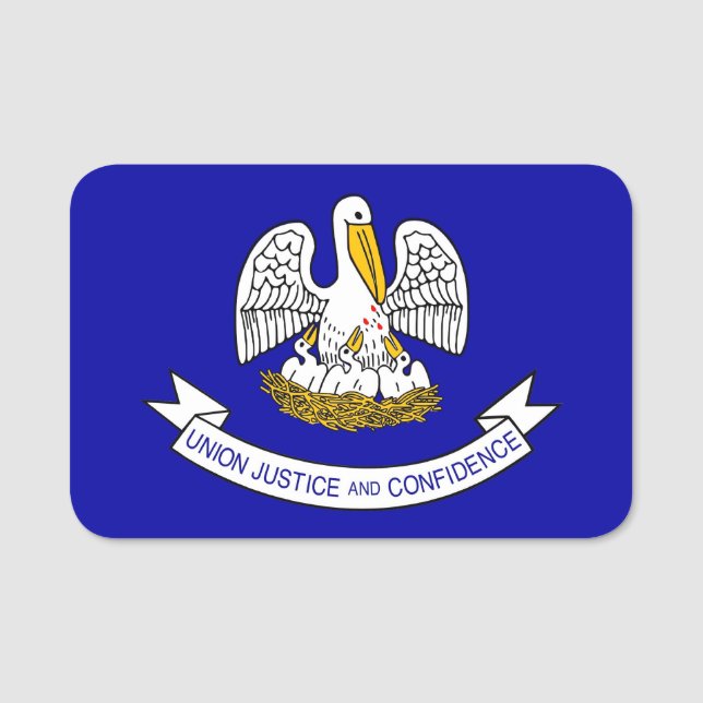 Nome de etiqueta Patriótico com bandeira da Louisi (Frente)