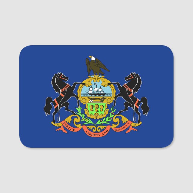 Nome de etiqueta Patriótico com bandeira da Pensil (Frente)