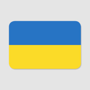nome de etiqueta patriótico com bandeira da Ucrâ
