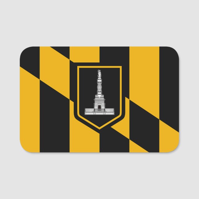 Nome de etiqueta Patriótico com bandeira de Baltim (Frente)