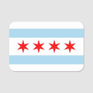 Nome de etiqueta patriótico com bandeira de Chicag