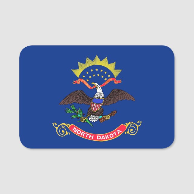 Nome de etiqueta Patriótico com bandeira de Dakota (Frente)