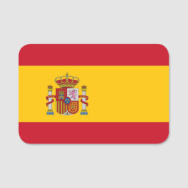 Nome de etiqueta patriótico com bandeira de Espanh