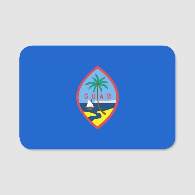 Nome de etiqueta Patriótico com bandeira de Guam,  (Frente)