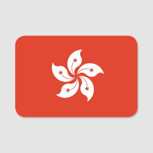 nome de etiqueta patriótico com bandeira de Hong 