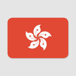 Nome de etiqueta Patriótico com bandeira de Hong K
