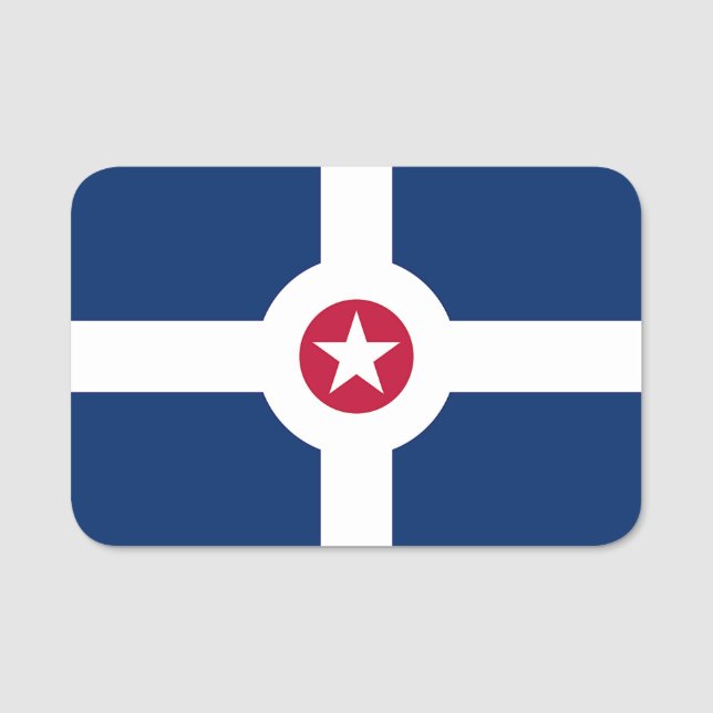 Nome de etiqueta Patriótico com bandeira de Indian (Frente)