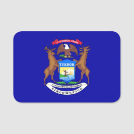 Nome de etiqueta patriótico com bandeira de Michig