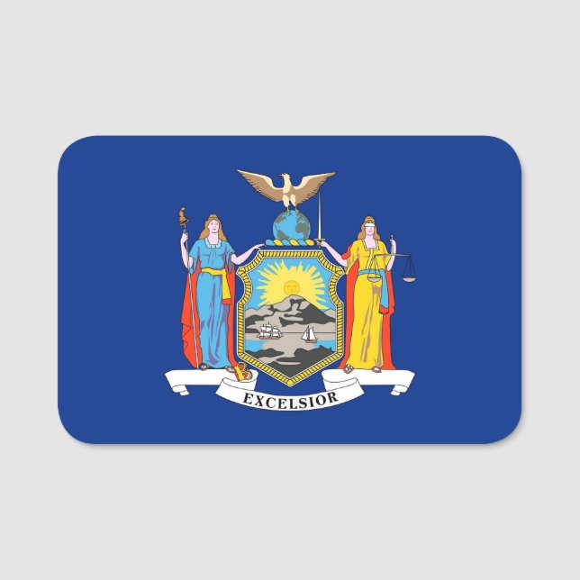 Nome de etiqueta Patriótico com bandeira de Nova I (Frente)