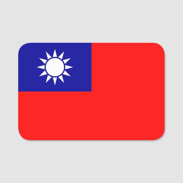 Nome de etiqueta Patriótico com bandeira de Taiwan (Frente)