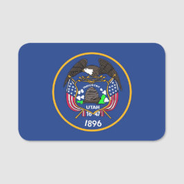 Nome de etiqueta Patriótico com bandeira de Utah