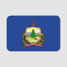 Nome de etiqueta Patriótico com bandeira de Vermon