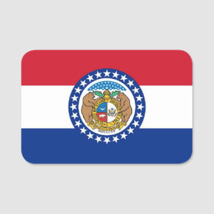 nome de etiqueta Patriótico com bandeira do Misso