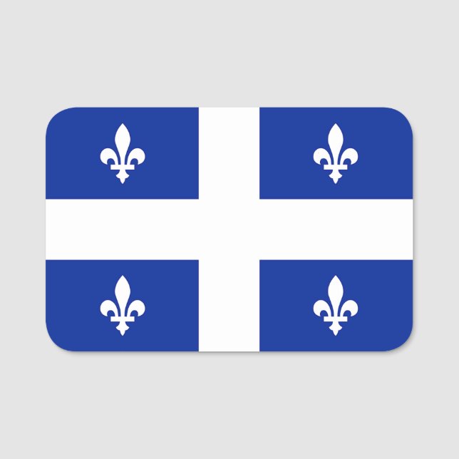 Nome de etiqueta Patriótico com bandeira do Quebec (Frente)