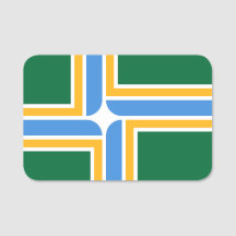 Nome de etiqueta Patriótico com pavilhão de Portla