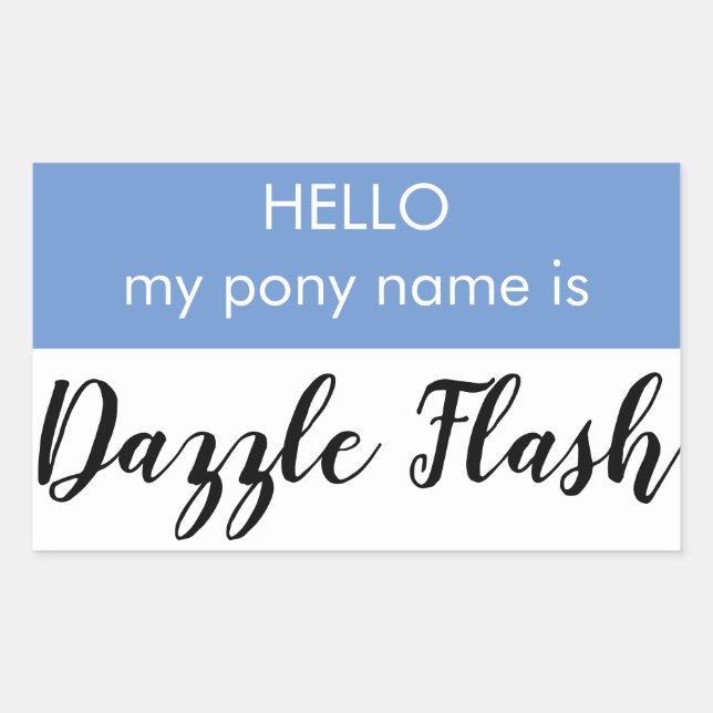 Nome de etiqueta Pony - Dazzle Flash (Frente)