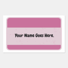 Nome de etiqueta rosa