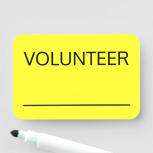 Nome de etiqueta simples "VOLUNTEER"