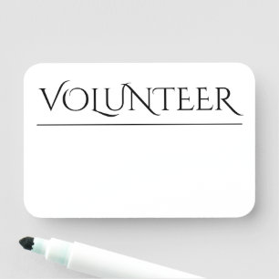 nome de etiqueta "VOLUNTÁRIO"