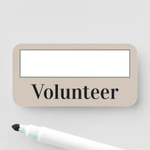 Nome de etiqueta "Voluntário", conservador
